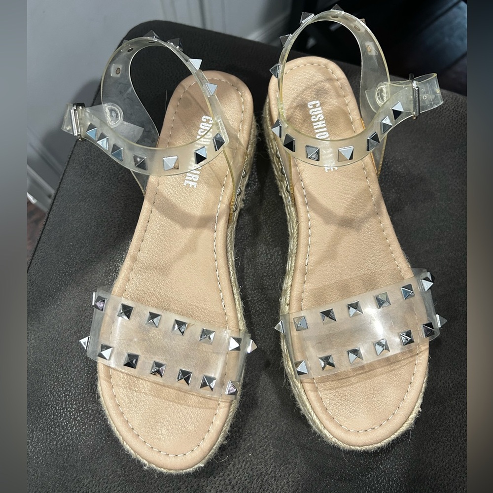 Women's Clear Studded Sandals